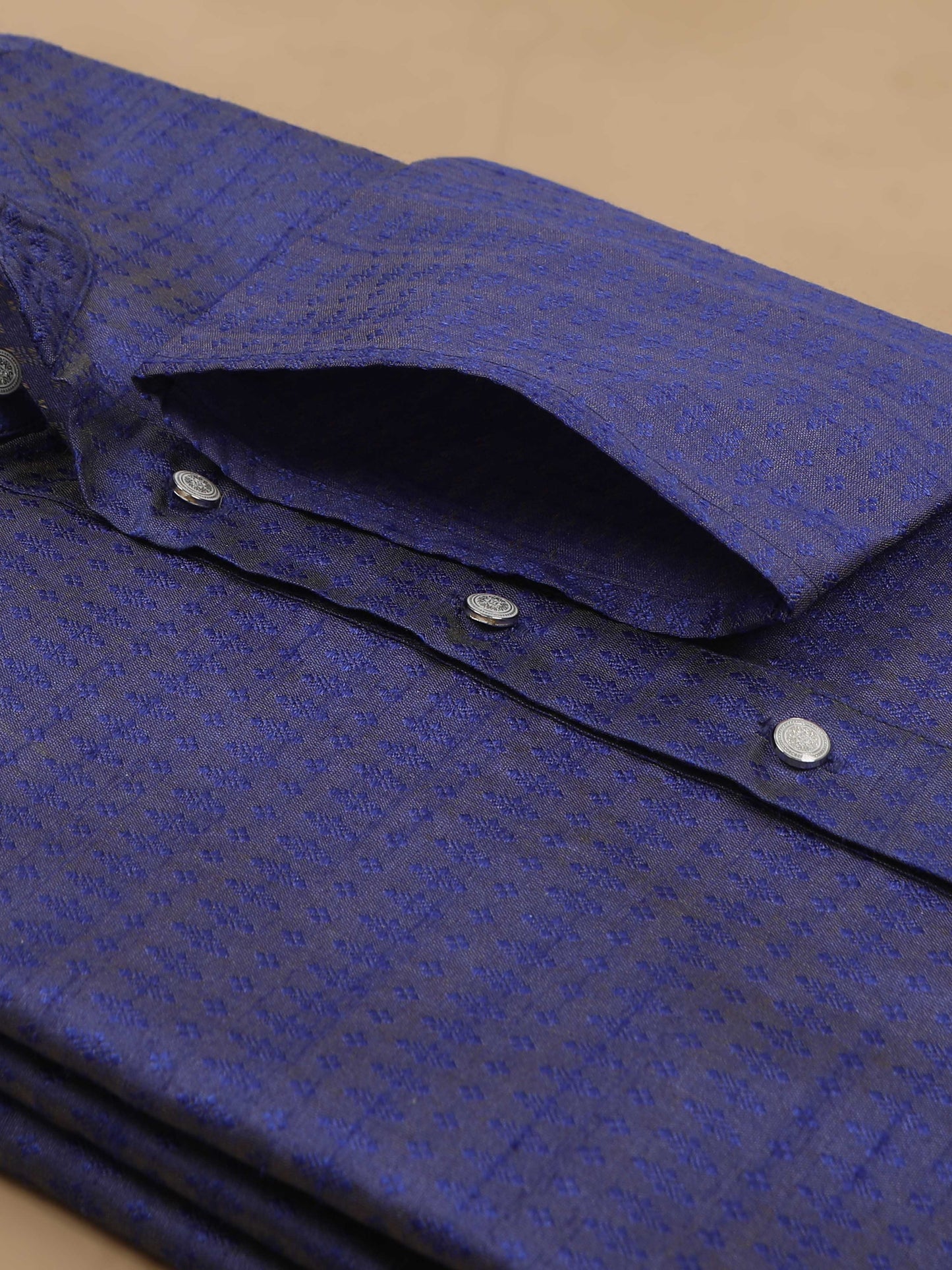 Navy Blue Textured mens trendy kurtas