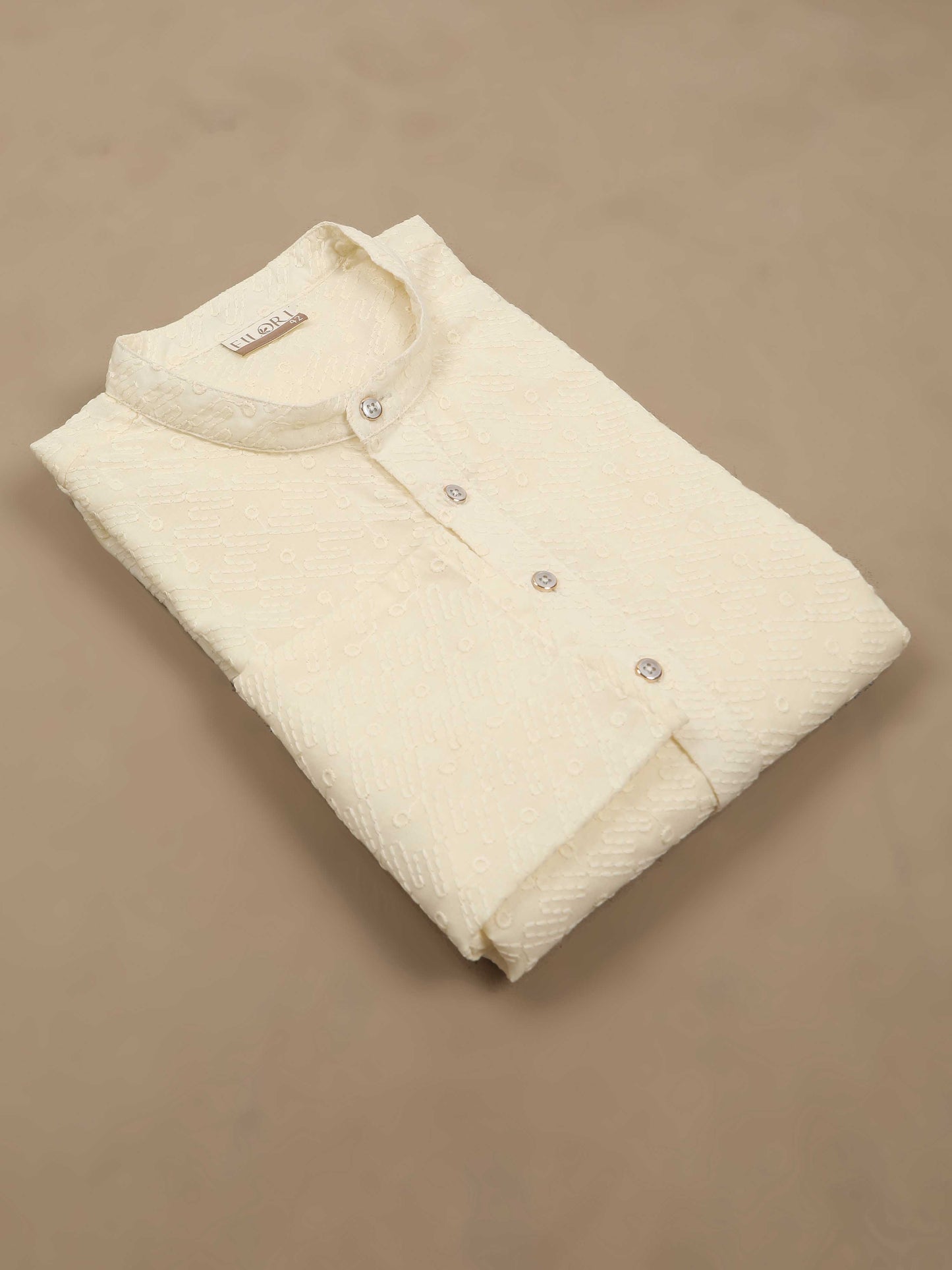 Cream chikankari mens long kurta designs