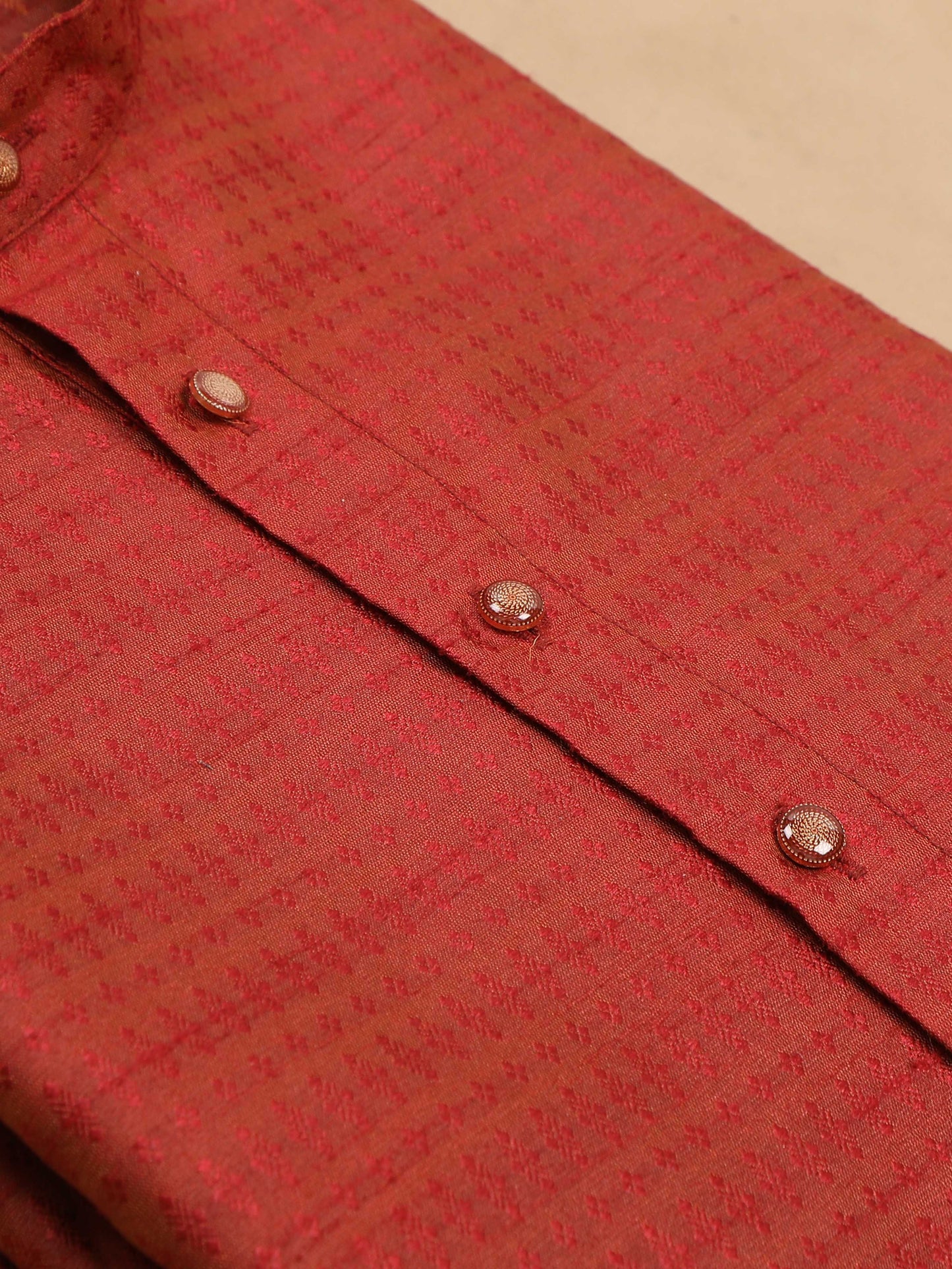 Maroon Banarasi Woven men's long kurtas