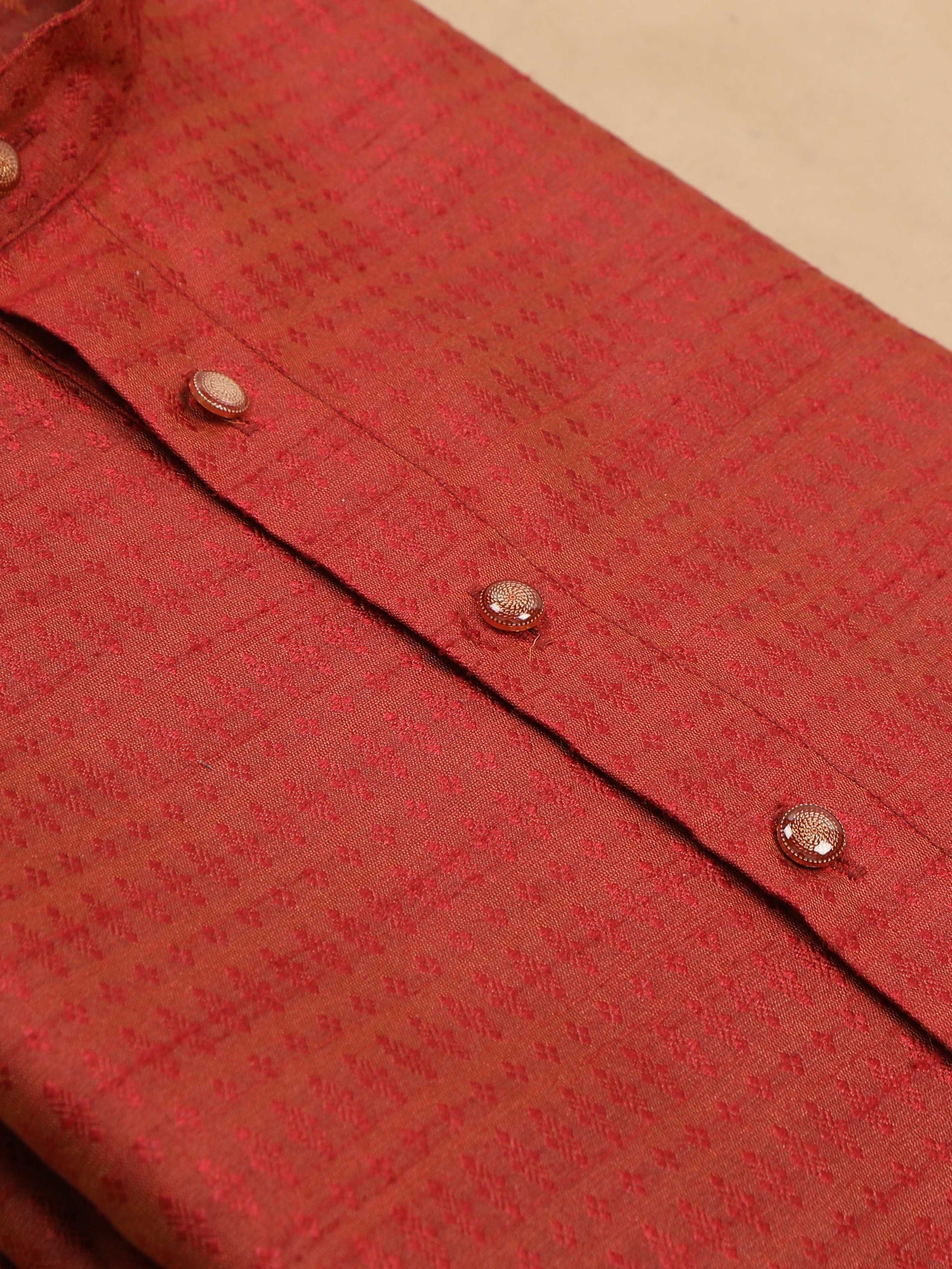 Maroon Banarasi Woven men's long kurtas