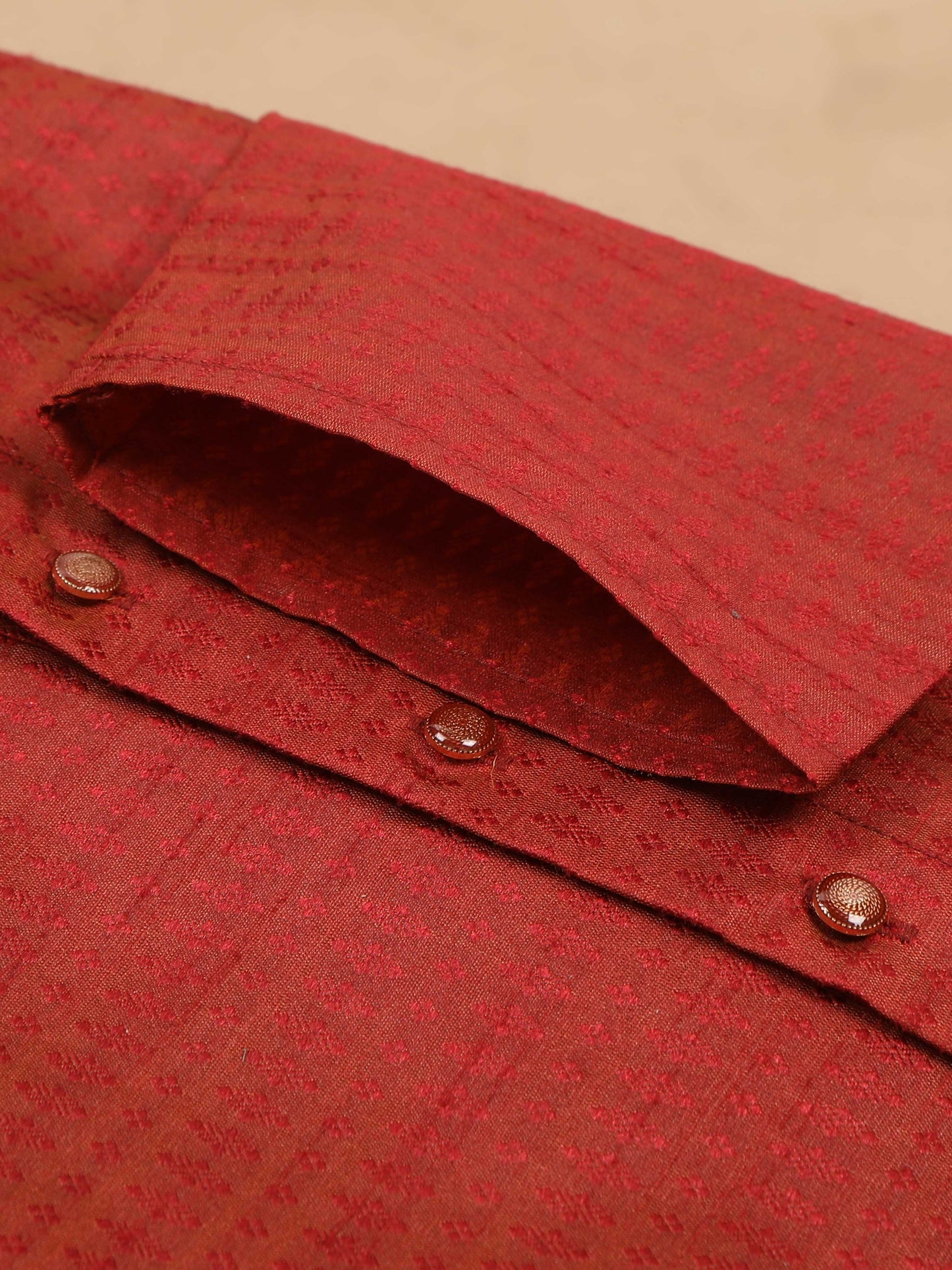 Maroon Banarasi Woven men's long kurtas