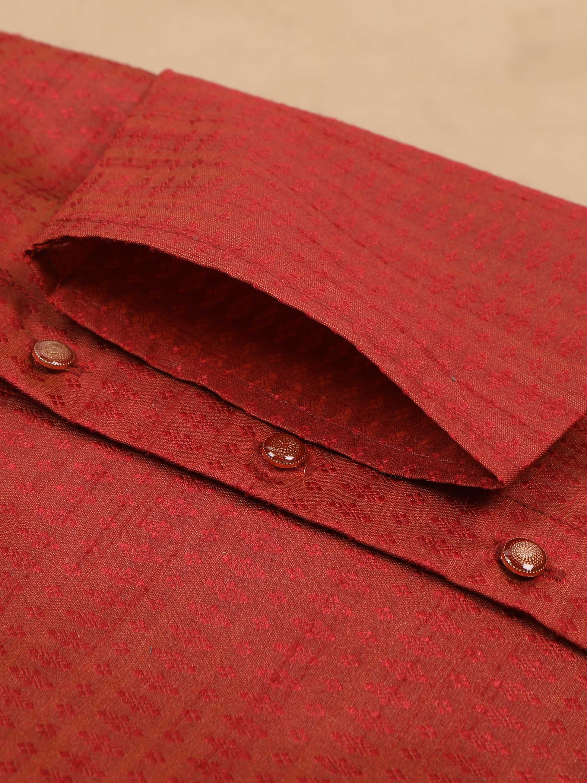 Maroon Banarasi Woven men's long kurtas