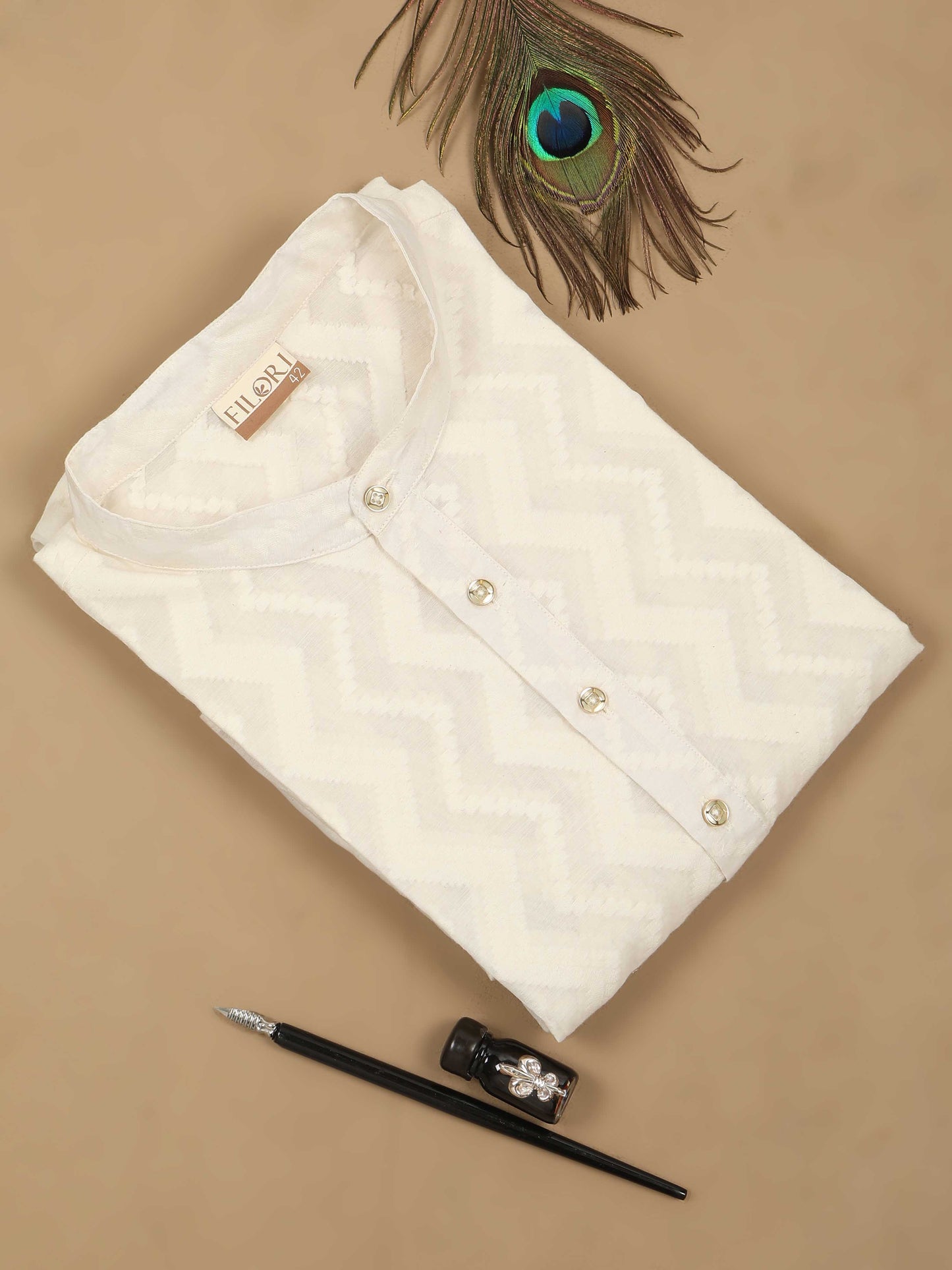 Kora Zig Zag long kurta for mens