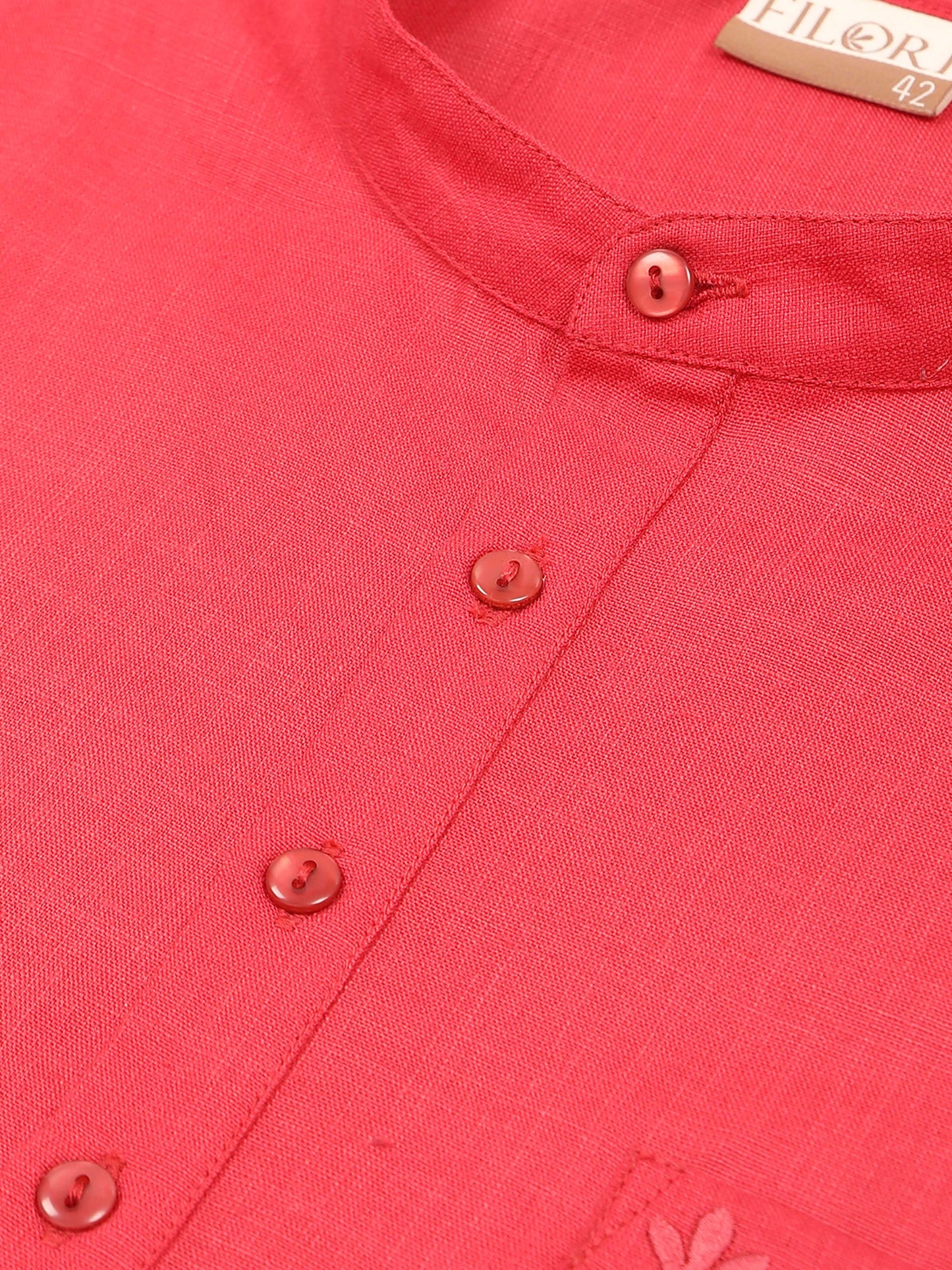 Cherry Red short kurta for men