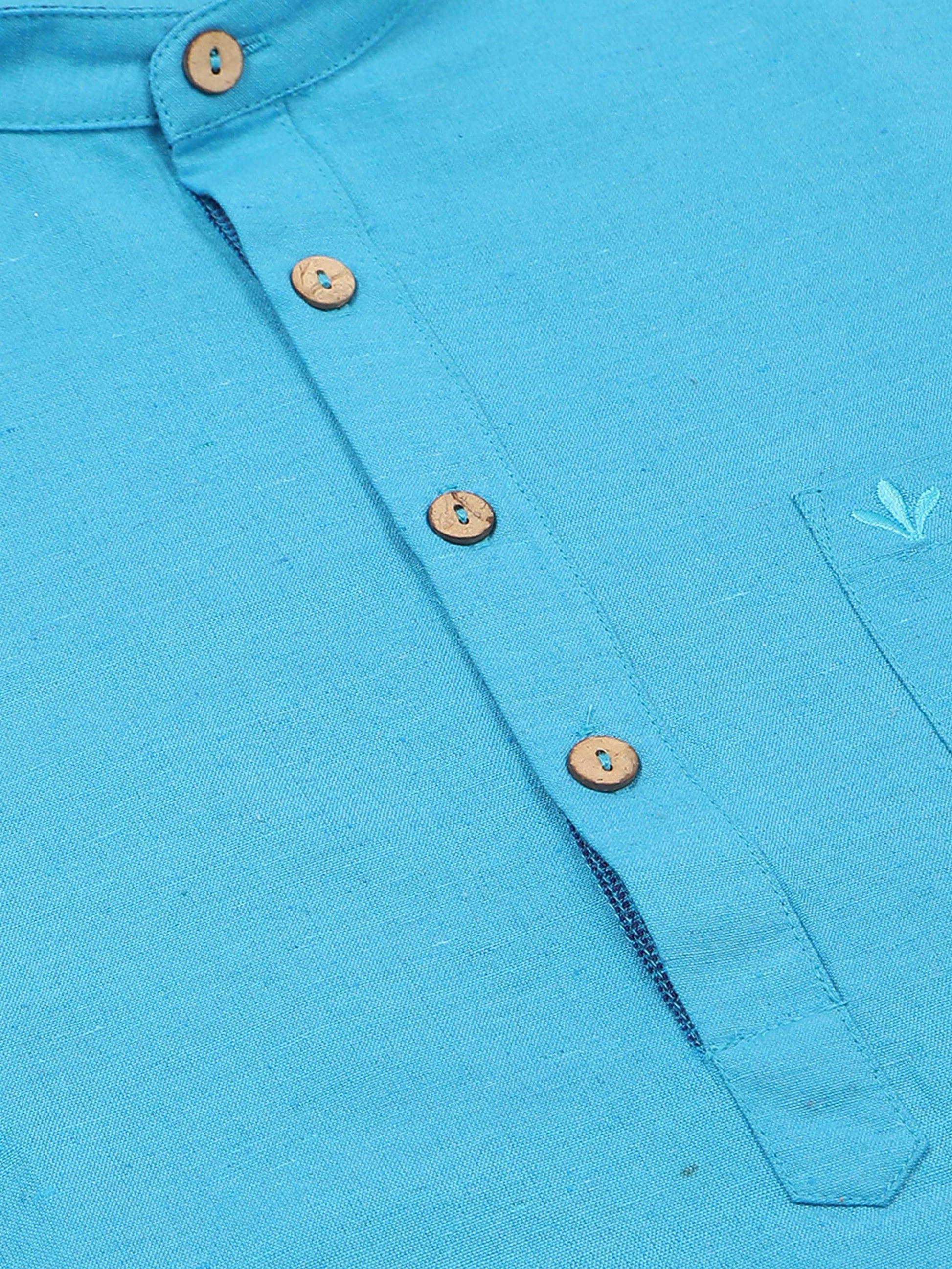 Sky Blue men's short kurta shirt