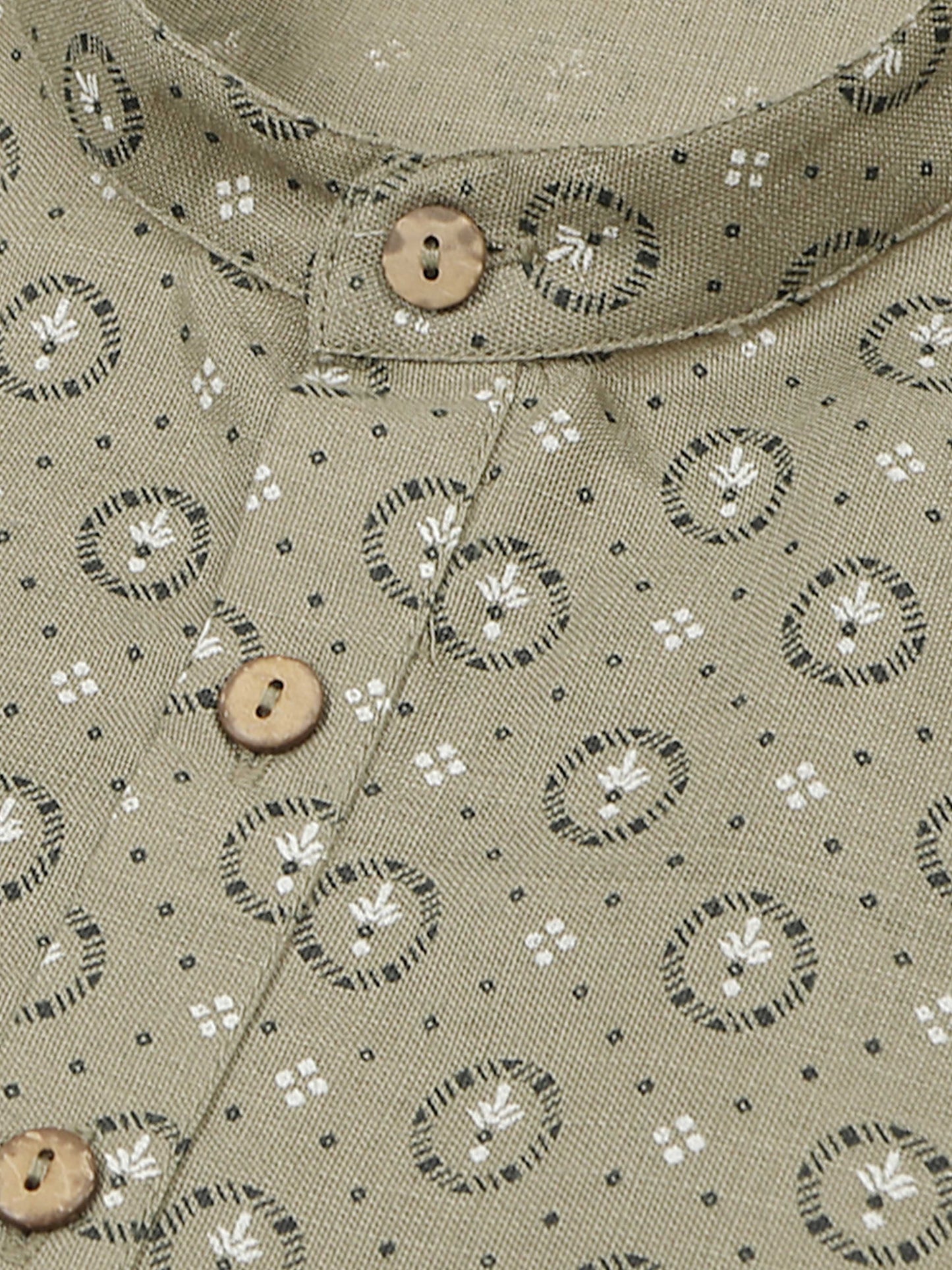 Grey printed half kurta for Men