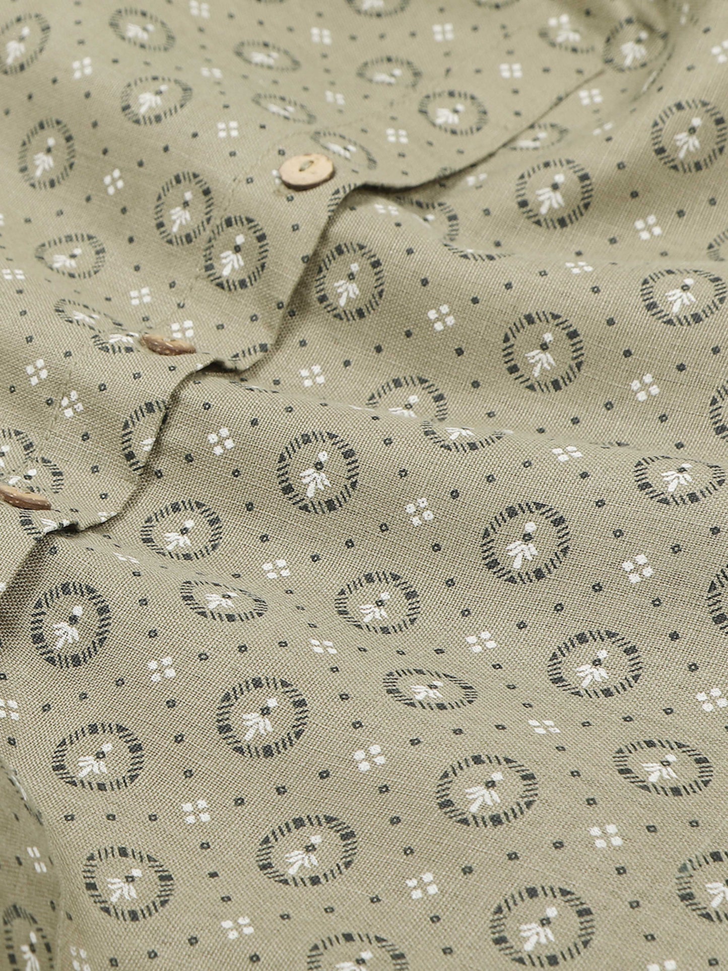 Grey printed half kurta for Men