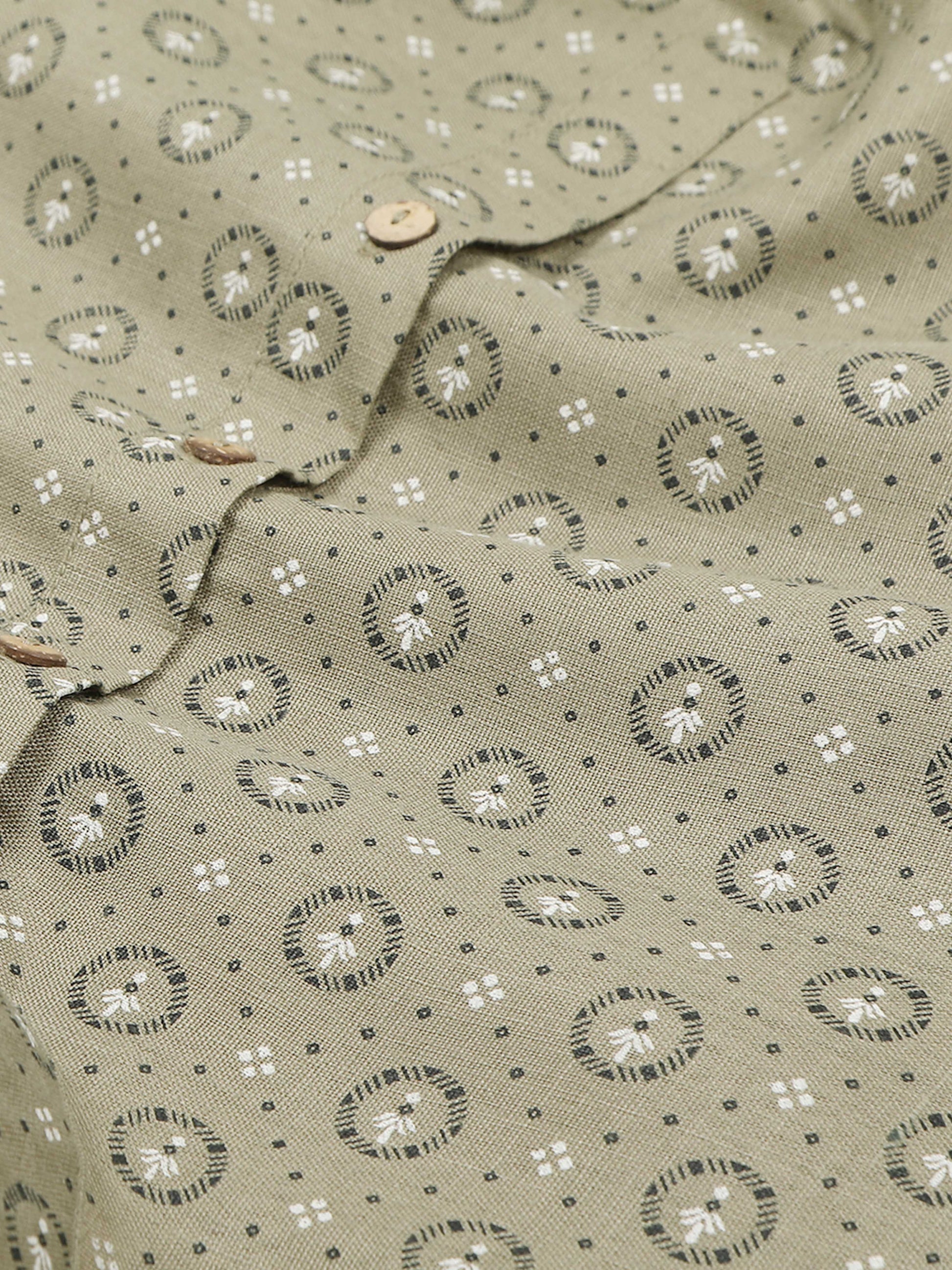 Grey printed half kurta for Men