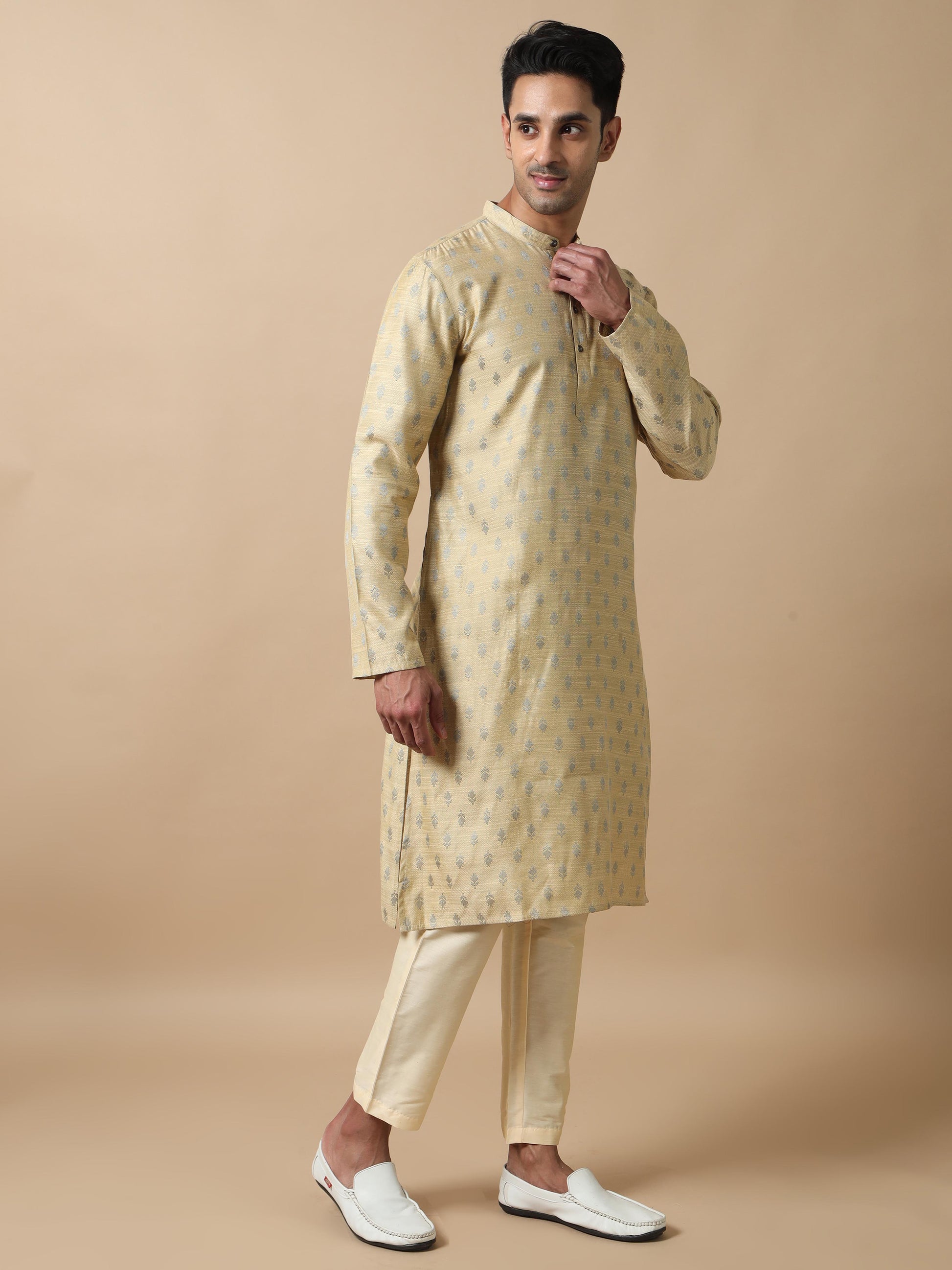 Gold banarasi kurta men
