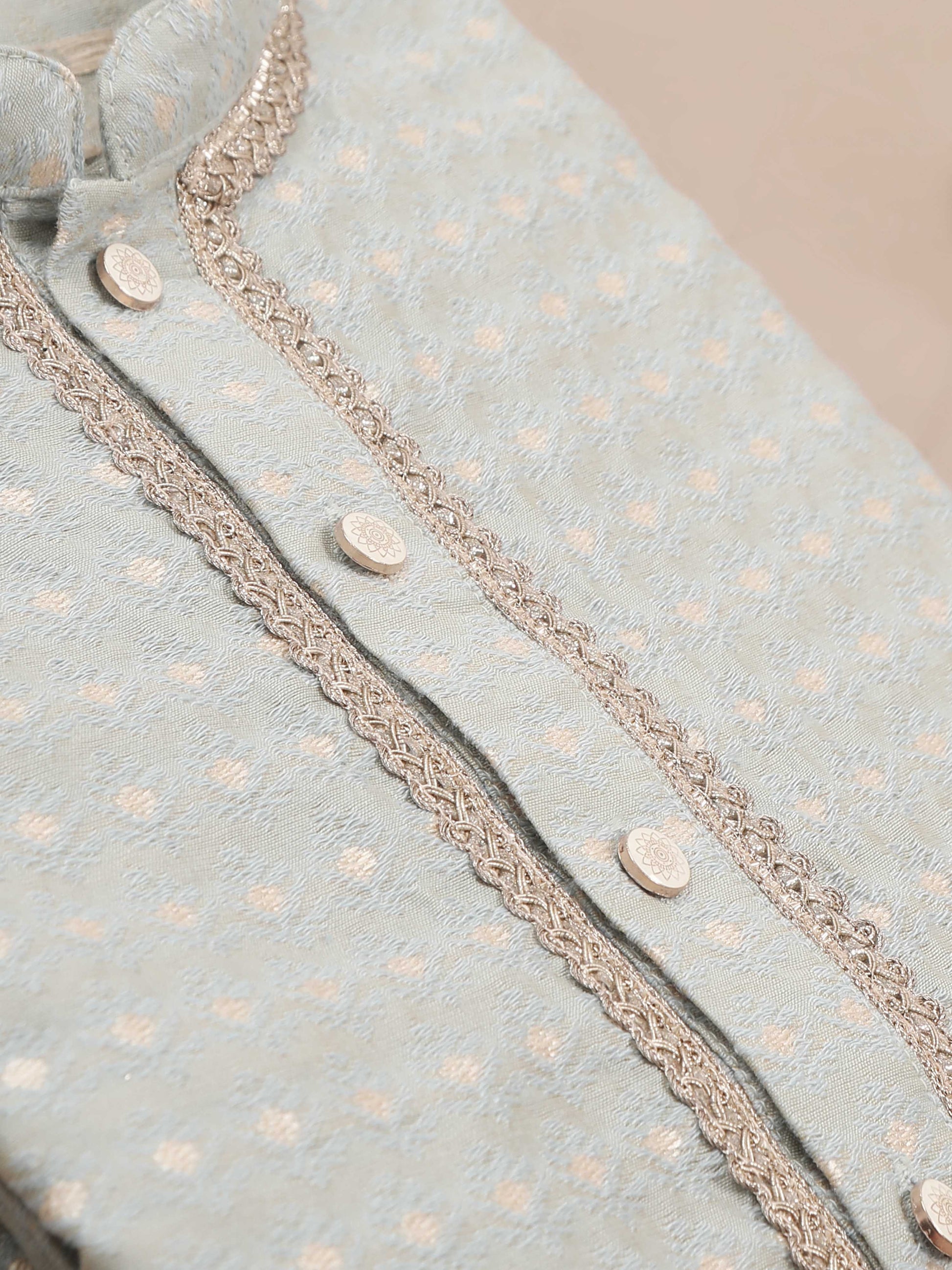 Cement Grey mandarin collar kurta men's