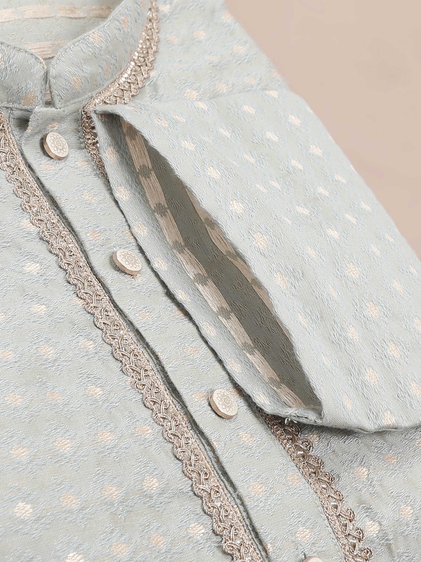 Cement Grey mandarin collar kurta men's