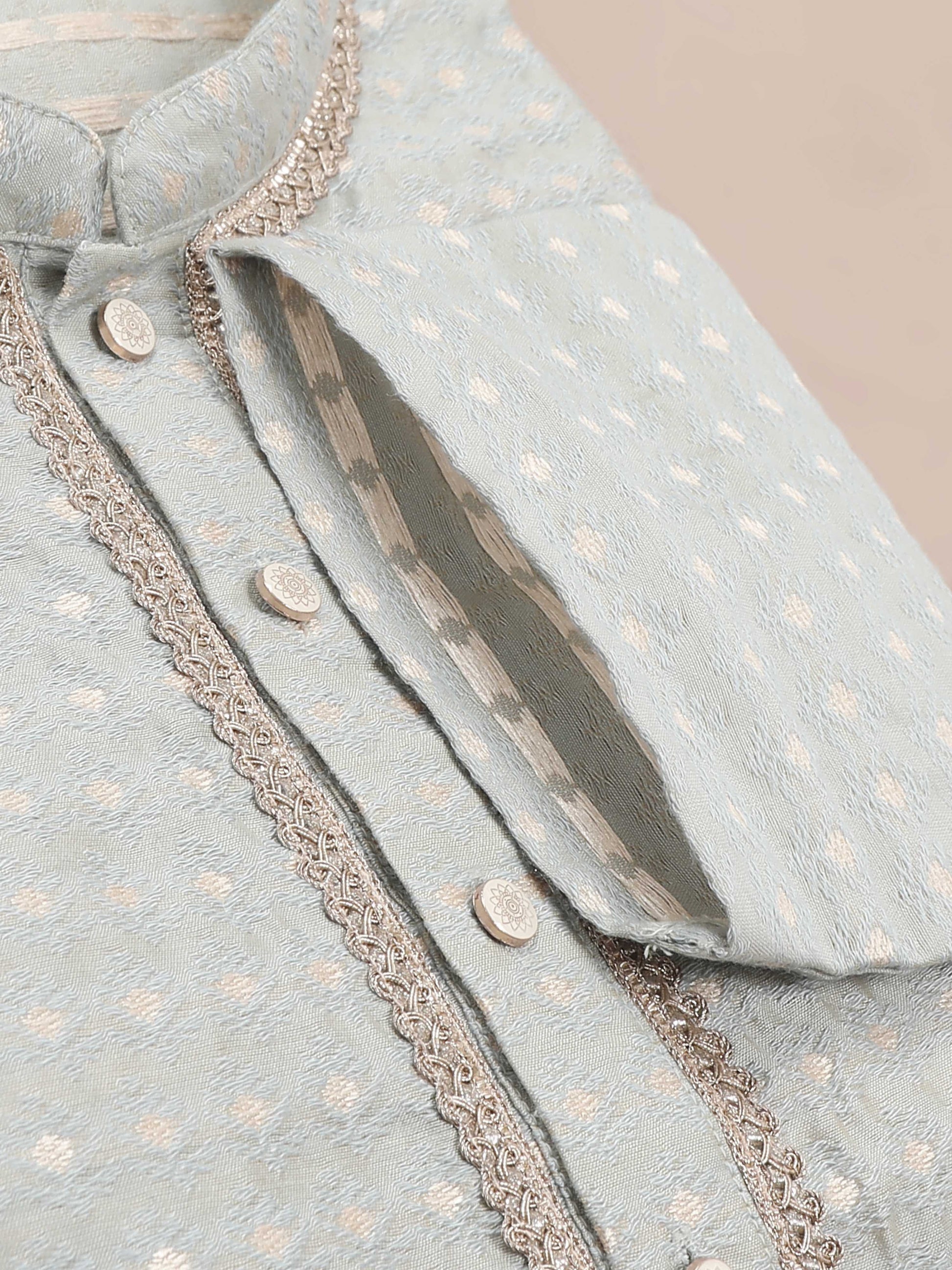 Cement Grey mandarin collar kurta men's