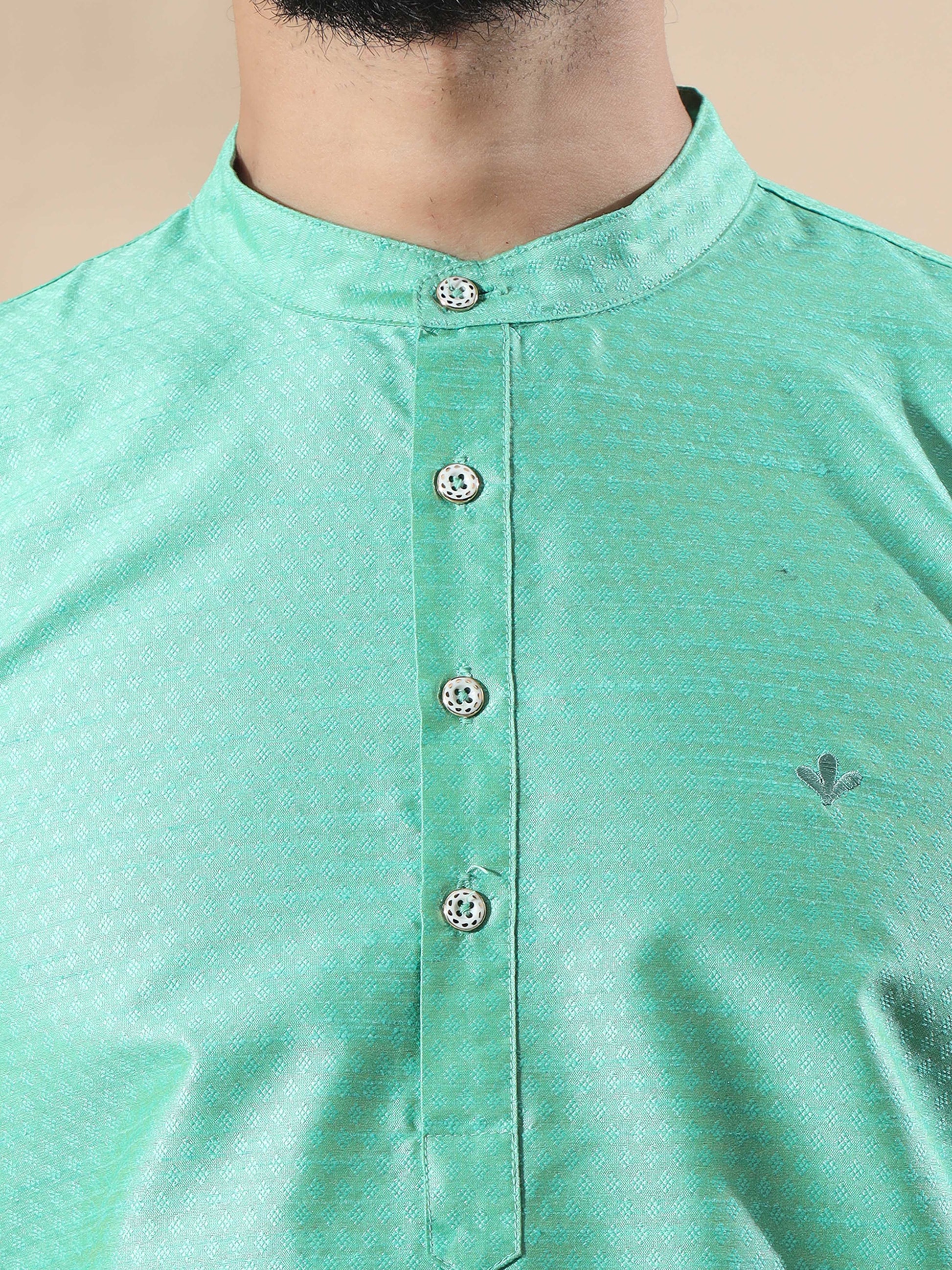 Parrot Green half kurta shirt