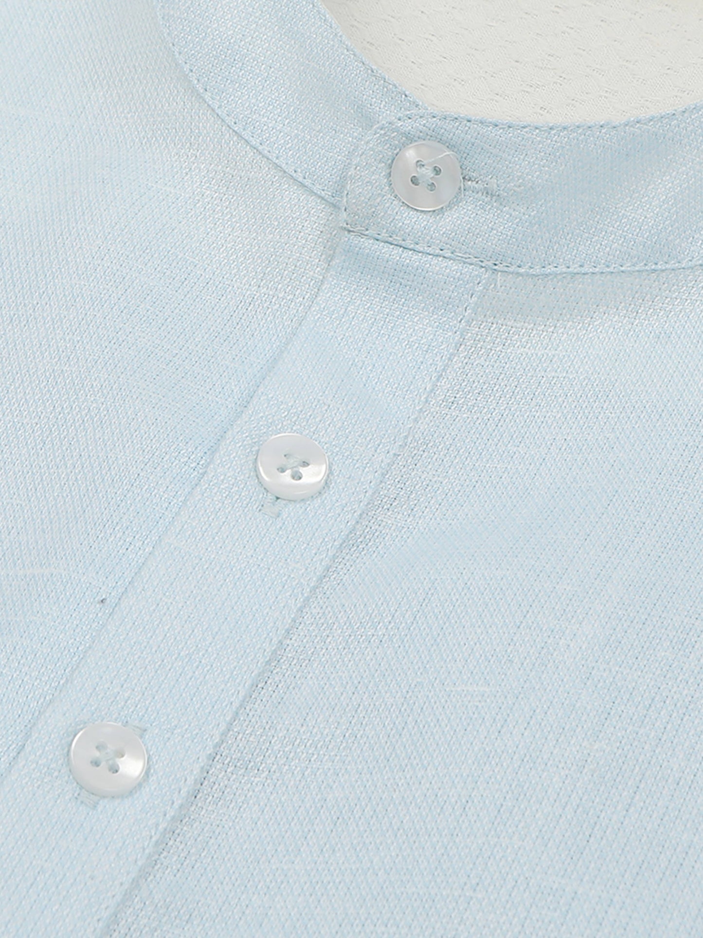Powder Blue Textured Short Kurta