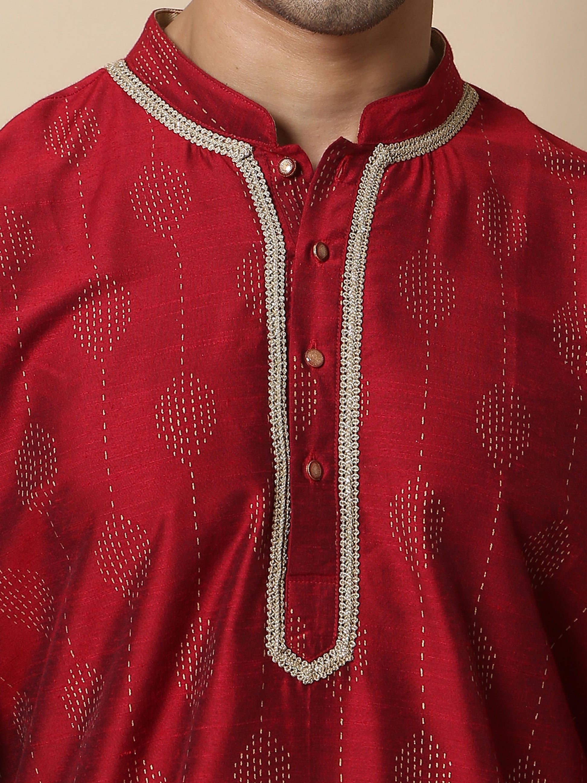 Maroon Long Kurta Designs for Mens 