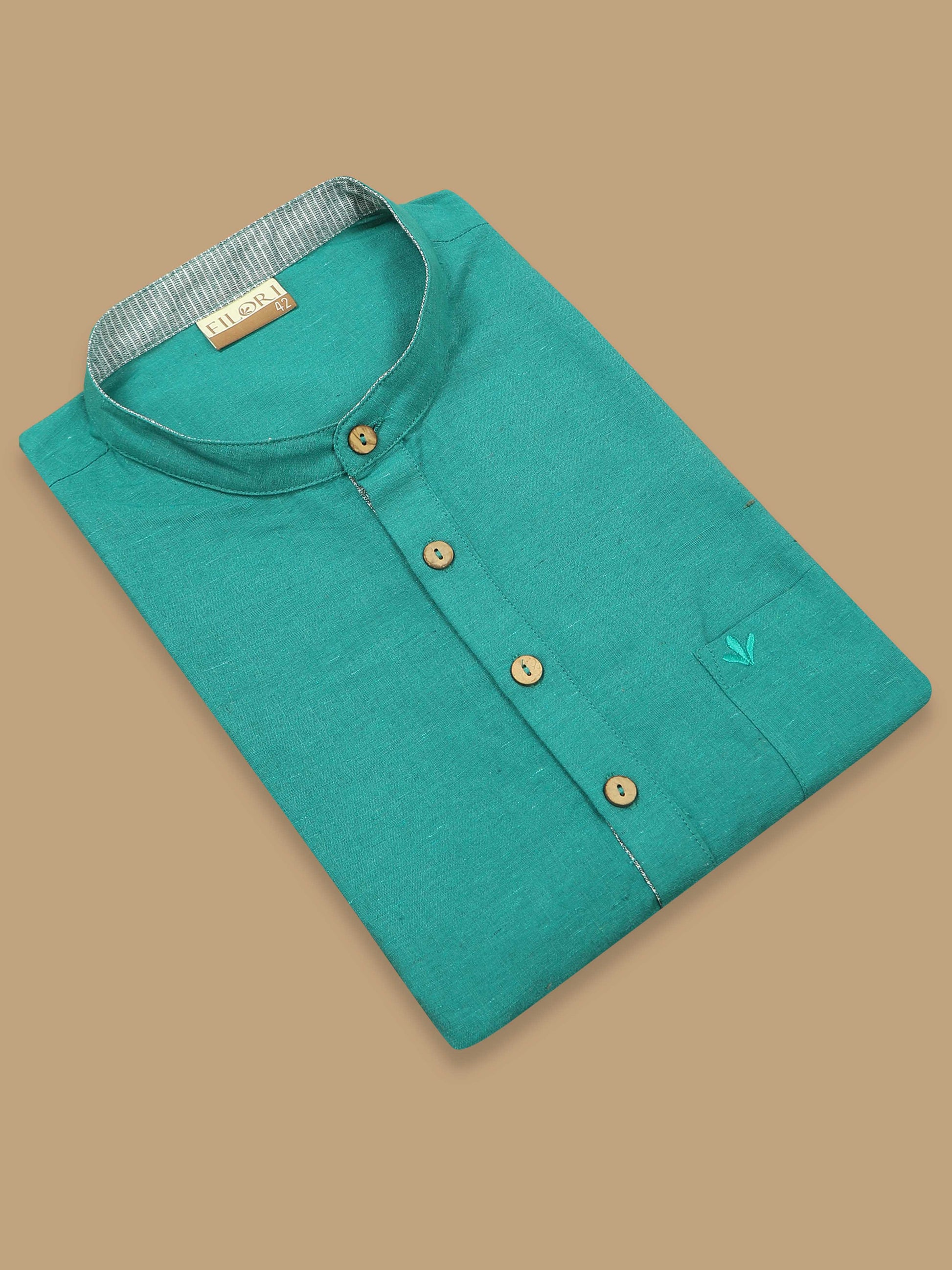 Blue Short Kurta Full Sleeve