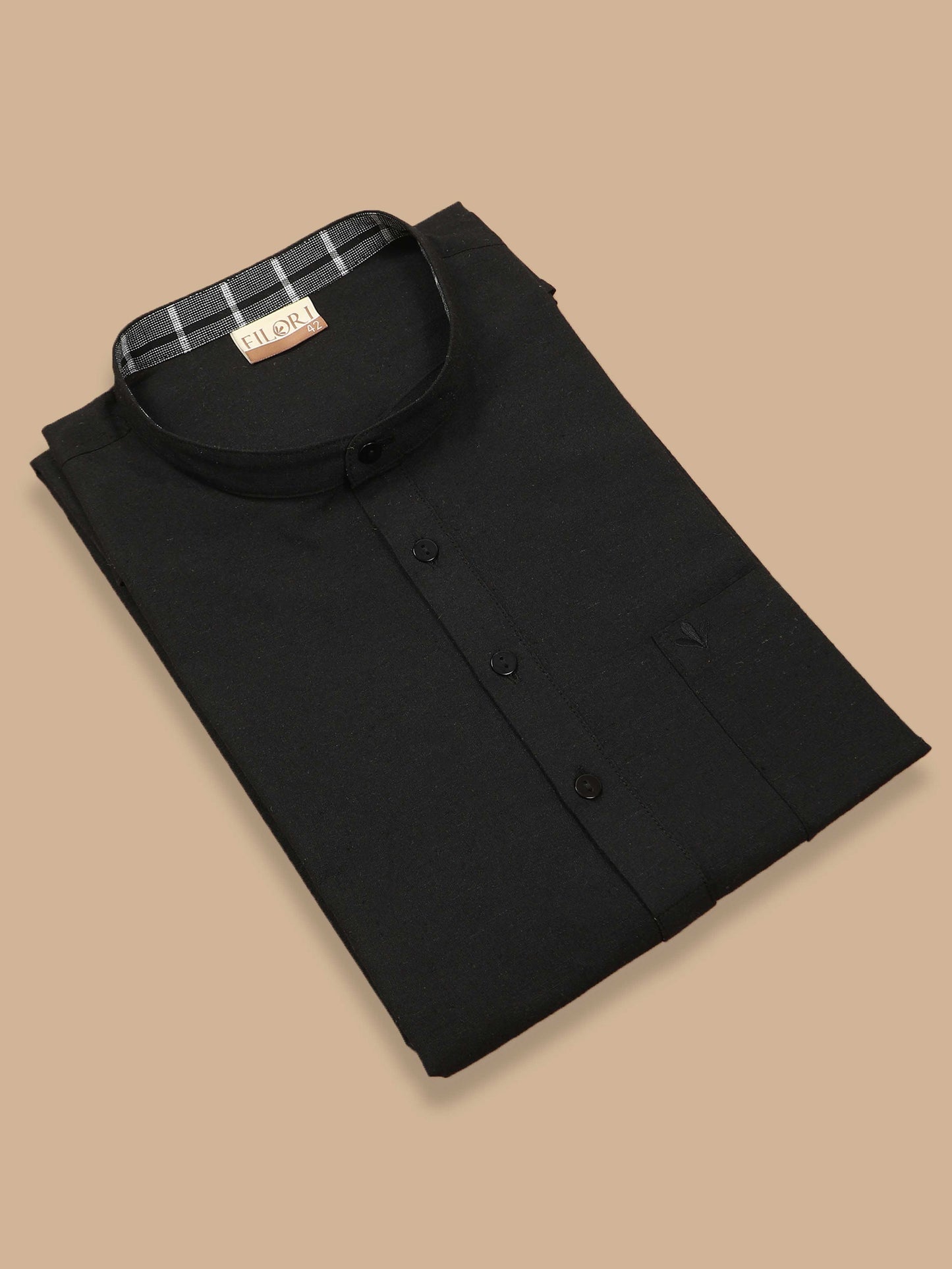 Black short kurta for men