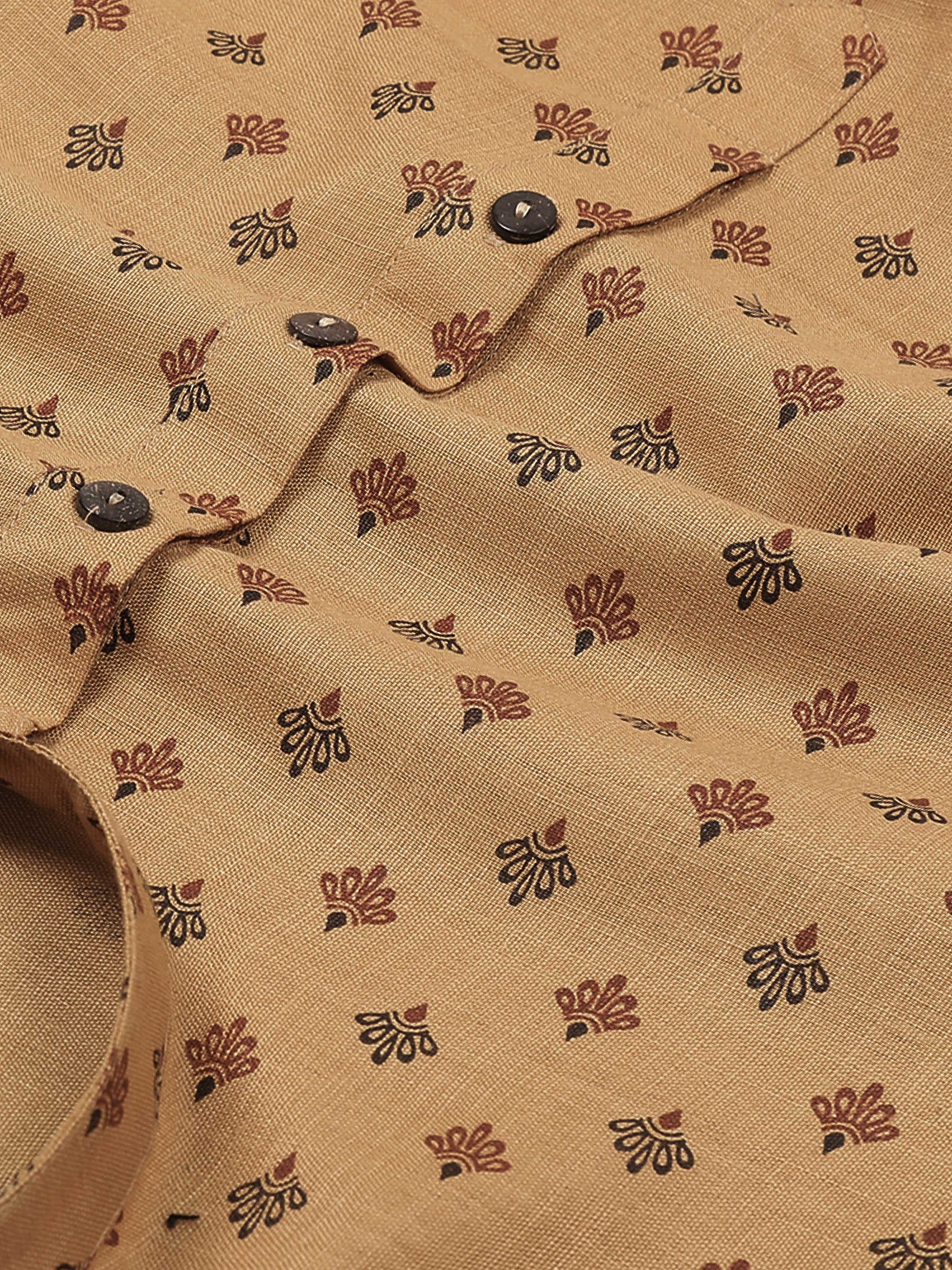 Beige stylish short kurta for men