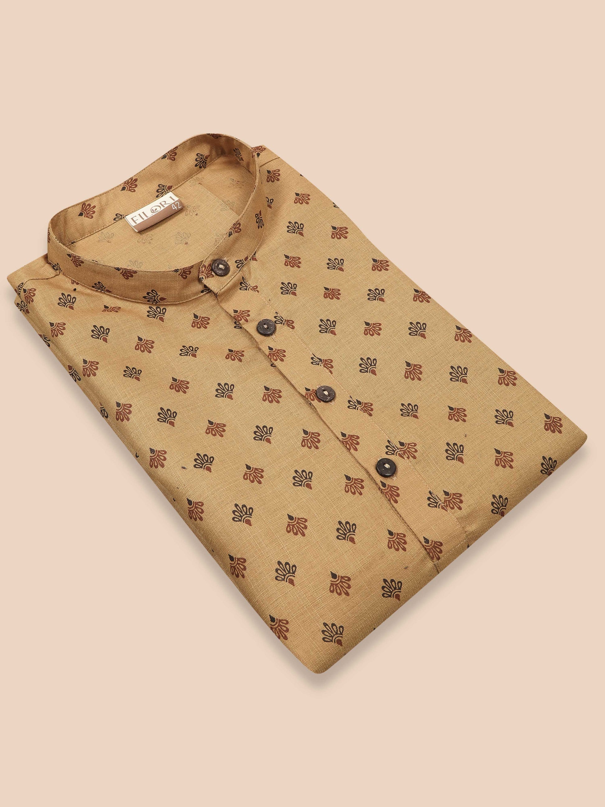 Beige stylish short kurta for men
