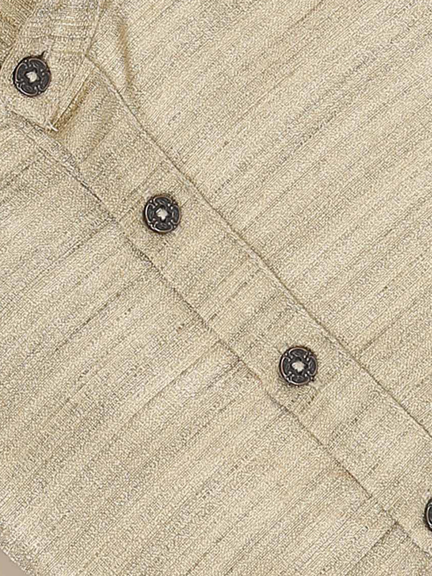 Beige Textured Short Kurta