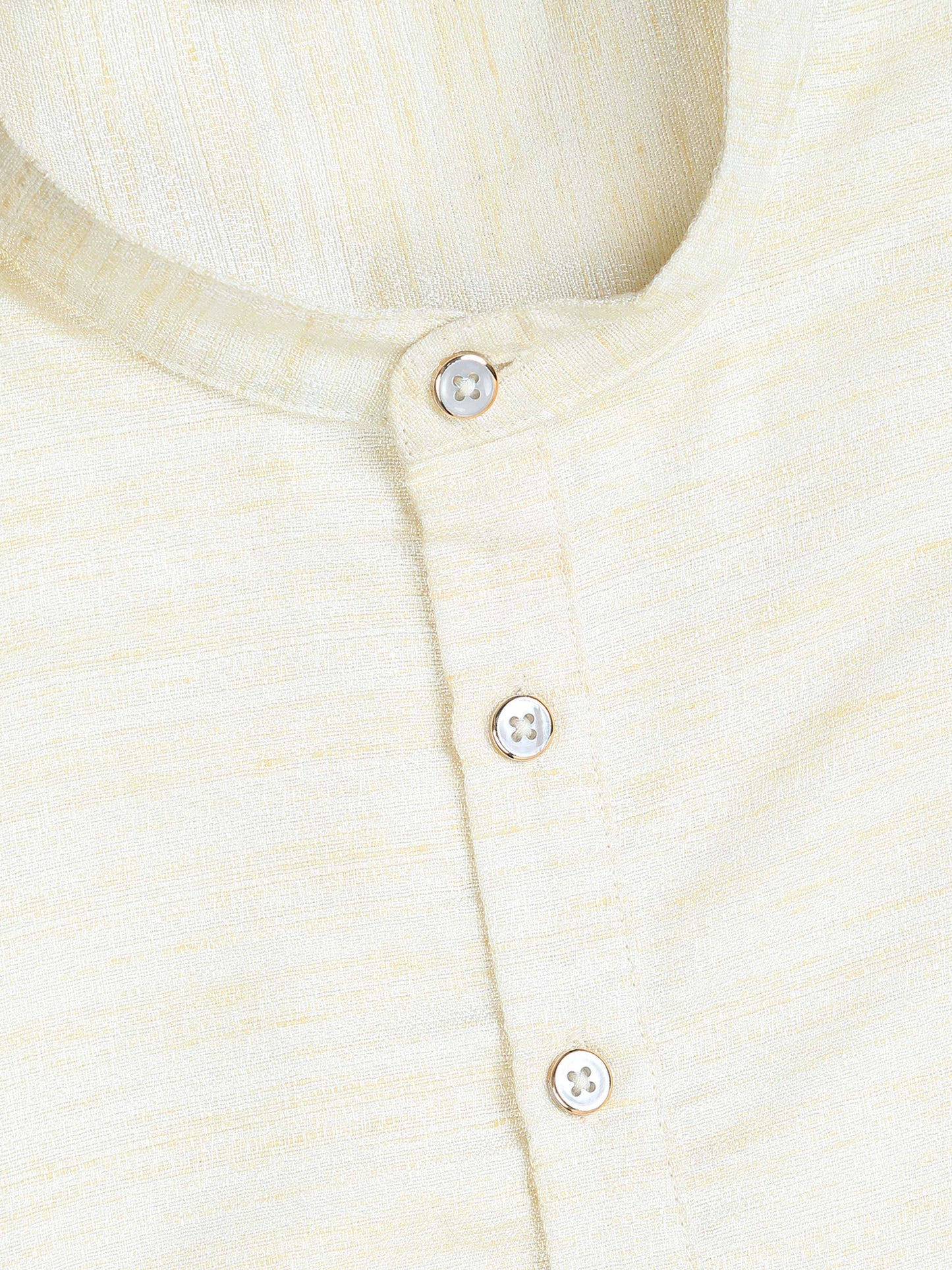 Off White Textured Short Kurta