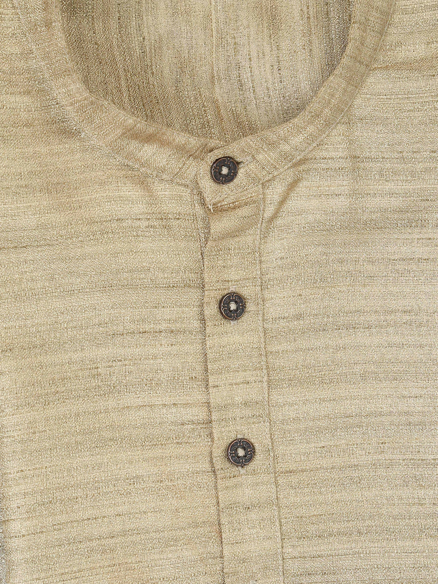 Beige Textured Short Kurta