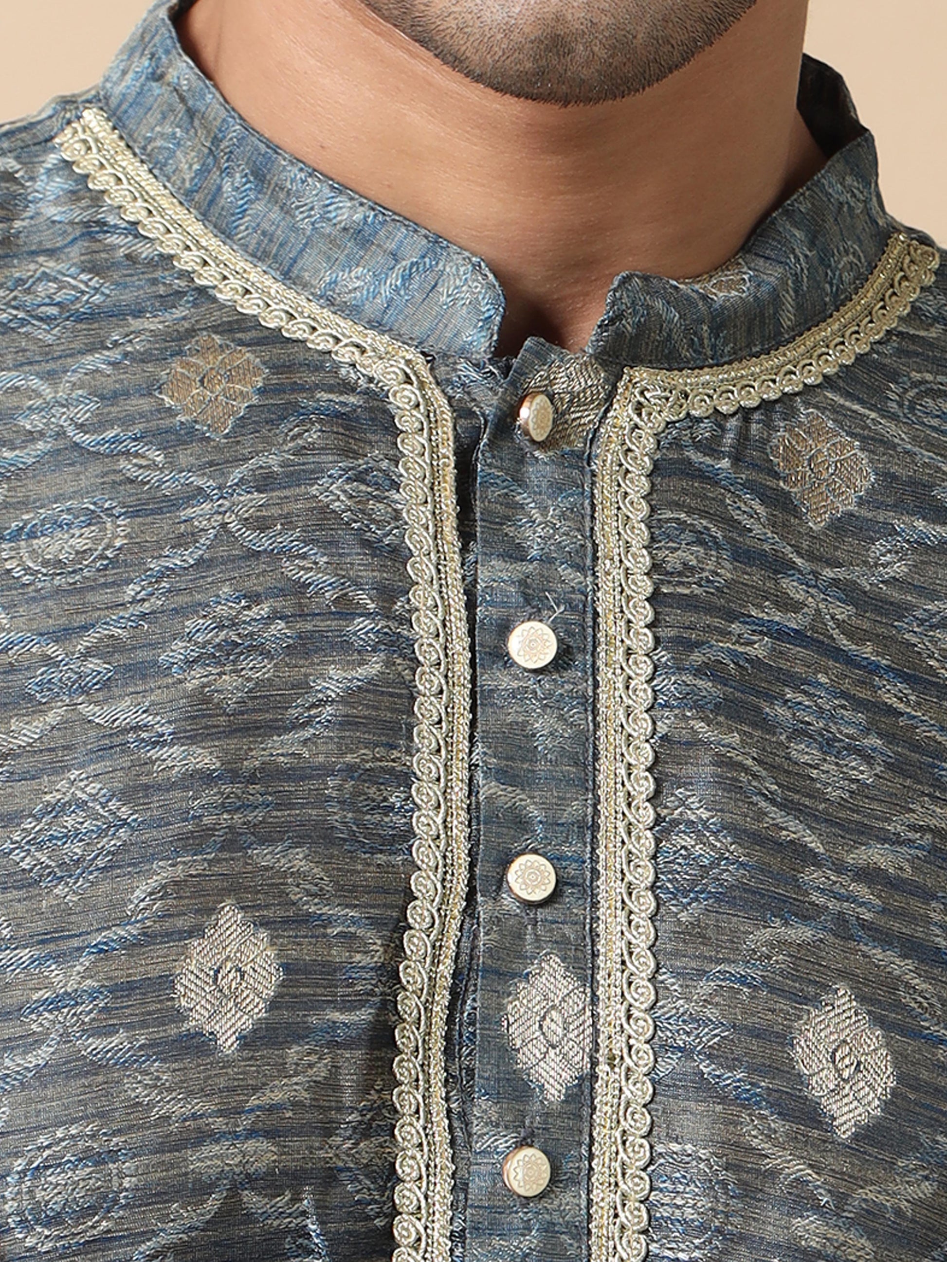 Moon Grey banarasi kurta for man