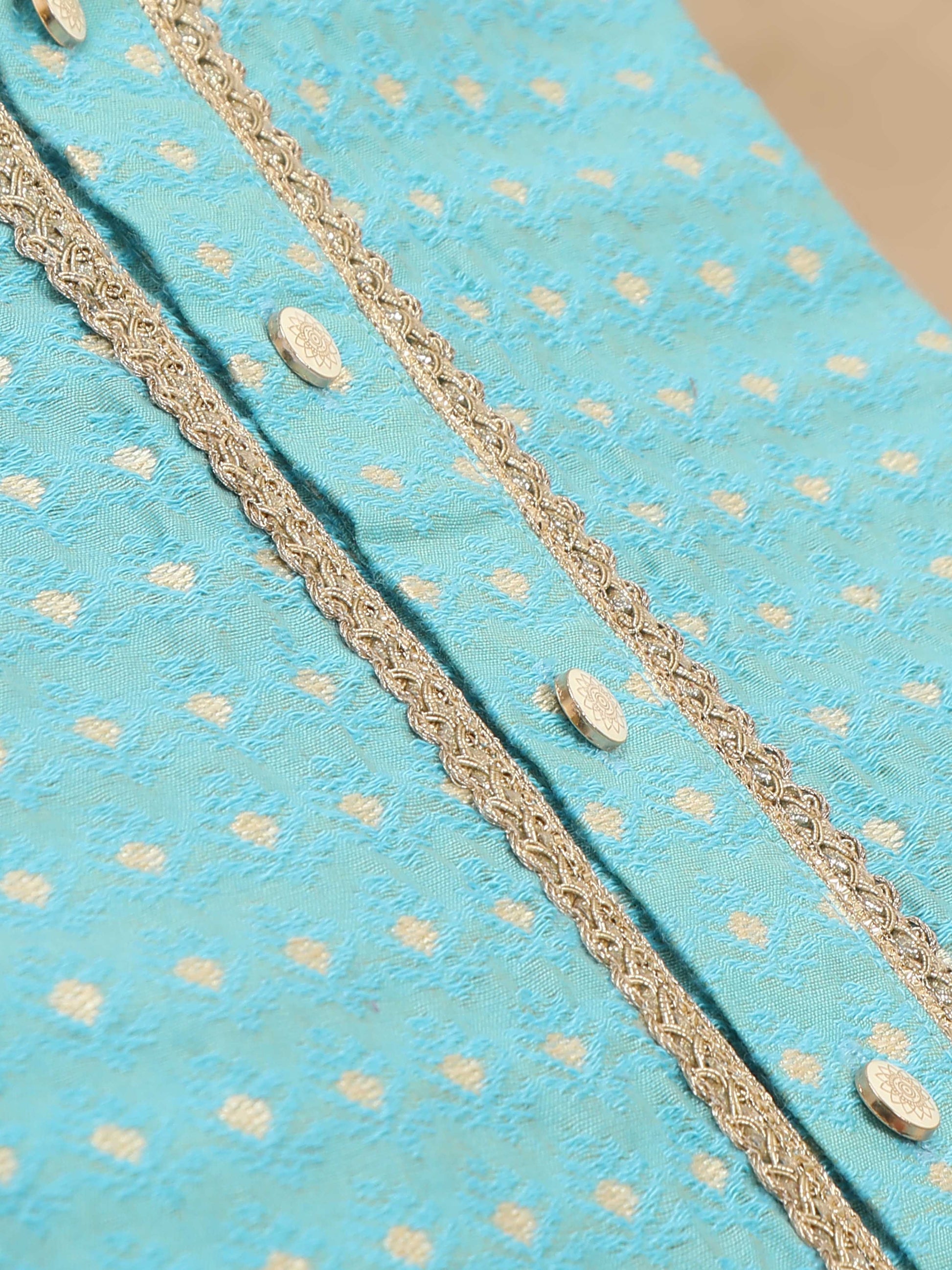 Aqua Blue full sleeve kurta for men