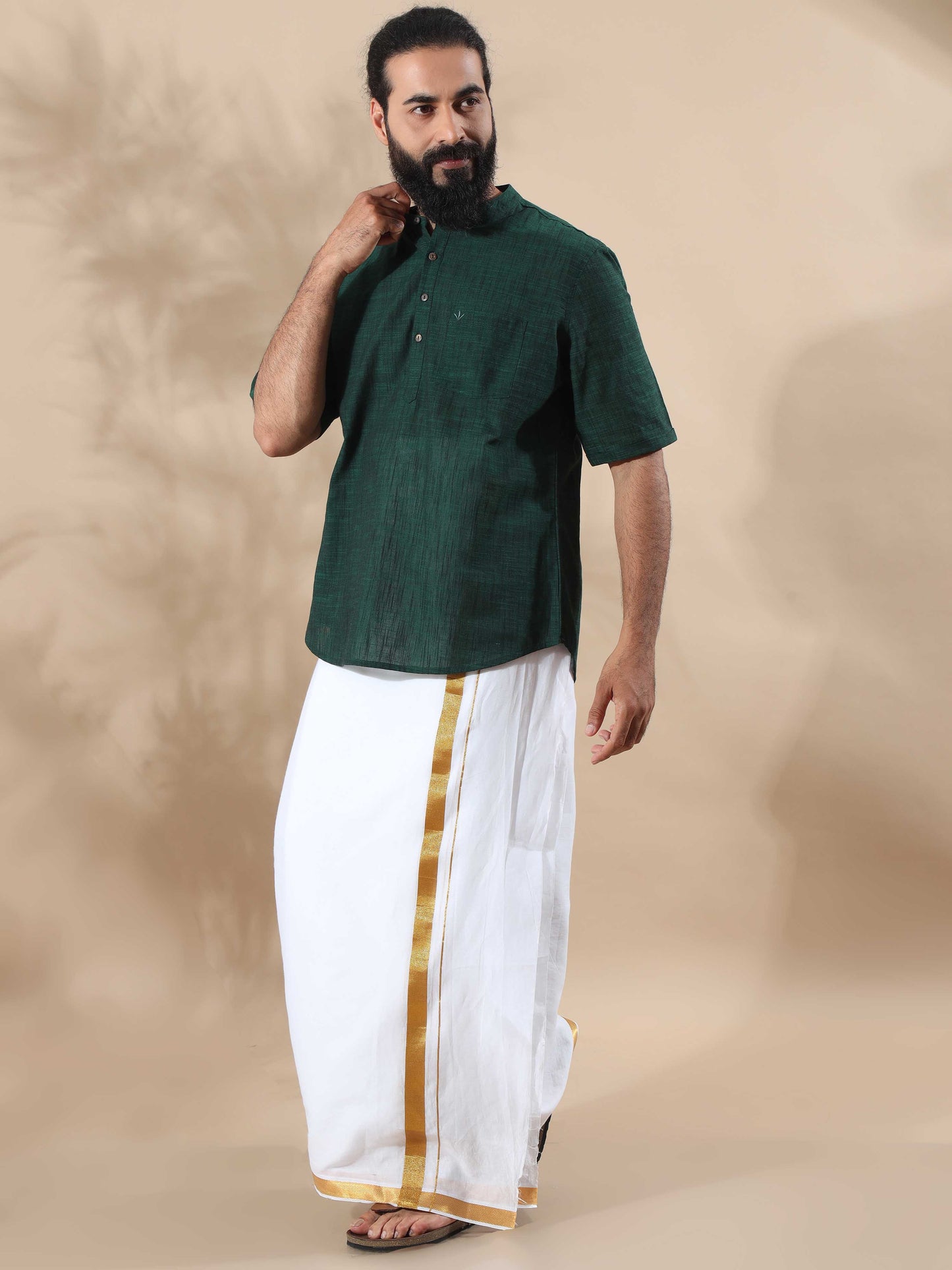 Fern Green Short Kurta for Men