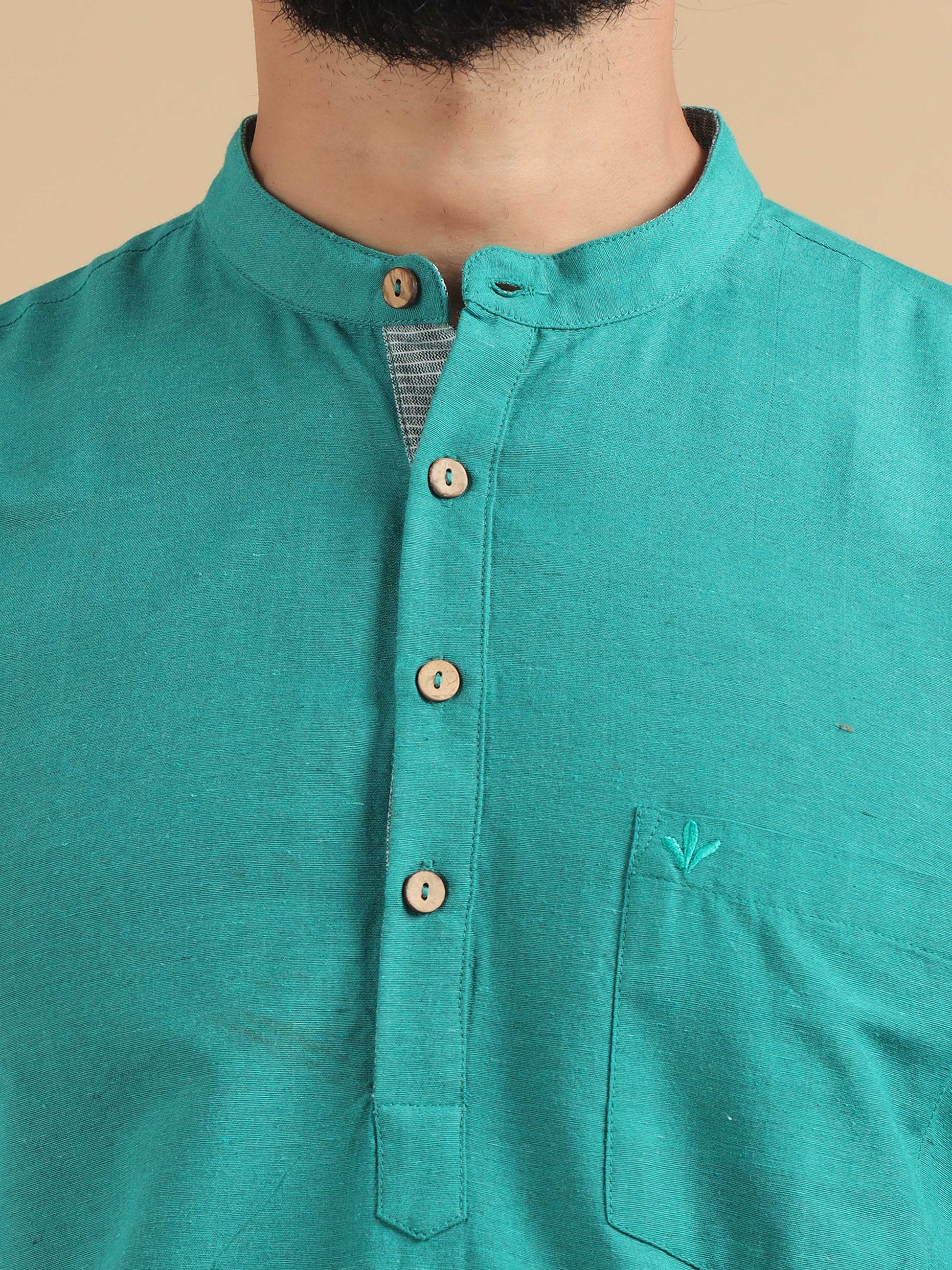  Blue Short Kurta Full Sleeve